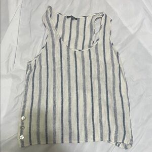 DREW Blue and White Striped Tank Top
